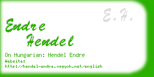 endre hendel business card